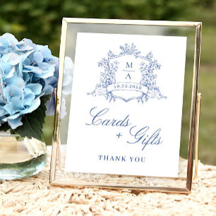 Poster Cartões Azuis e Presentes de Ornamentado Vitoriano