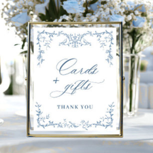 Poster Cartões Azuis e Presentes de Ornamentado Vitoriano