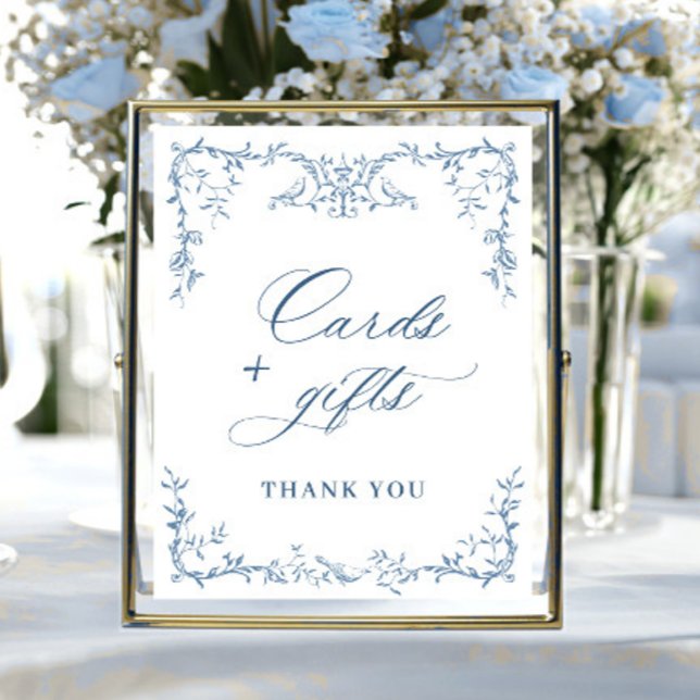 Poster Cartões Azuis e Presentes de Ornamentado Vitoriano (Criador carregado)