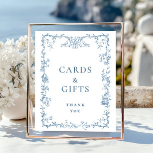 Poster Cartões Azuis e Presentes do Ornamentado Renascent