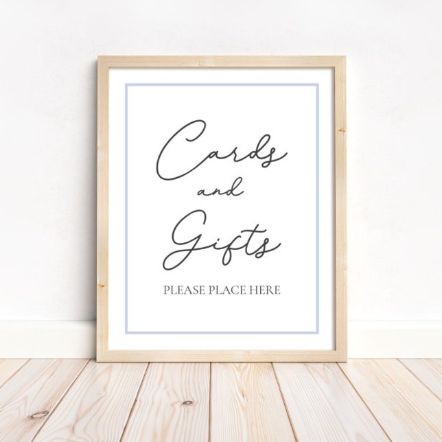 Poster Cartões azuis e presentes - Sinal de Mesa do Chá d (Criador carregado)