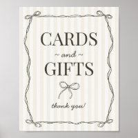 Cartões bege e Arco coquetel preto e sinal de pres