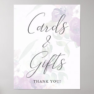 Poster Cartões Chic Floral e Casamento de presentes