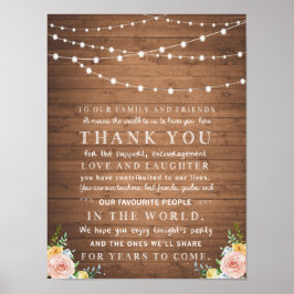 Poster Cartões de agradecimentos floral russo para casame