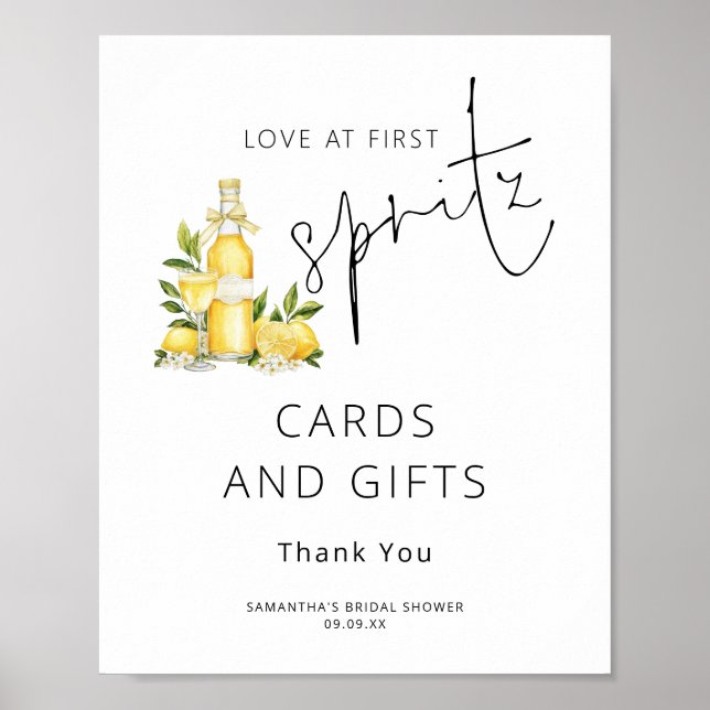 Poster Cartões de Amor à Primeira Spritz Presentes Chá de (Frente)