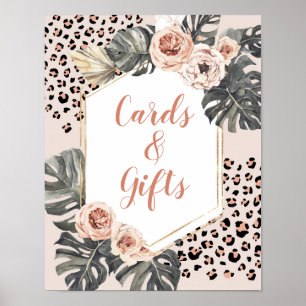 Poster Cartões de Aniversário da Garota-Leopardo Selvagem