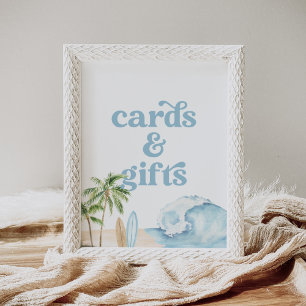 Poster Cartões de aniversário e presentes de Surf de prai