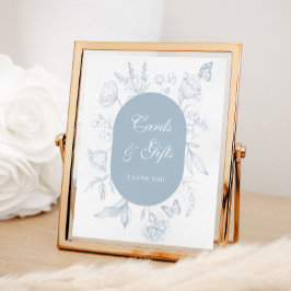 Poster Cartões de arte e presentes de linha azul empoeira