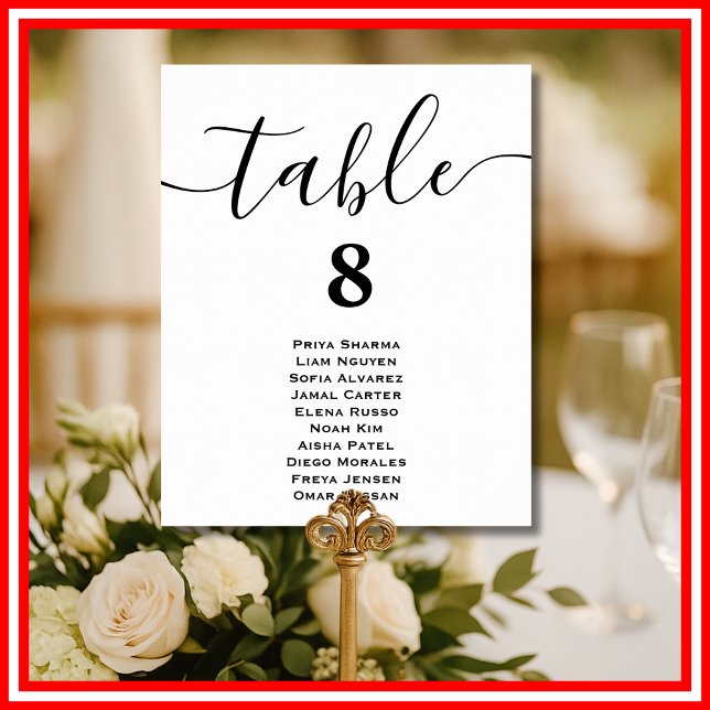 Poster Cartões de Assento de Mesa de Casamento Minimal Mo (Criador carregado)