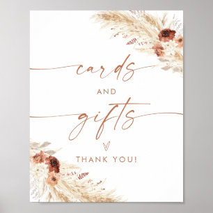 Poster Cartões de Boho e Sinal de presentes   Terracotta 