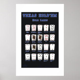 Póster Cartões de buraco do Texas hold