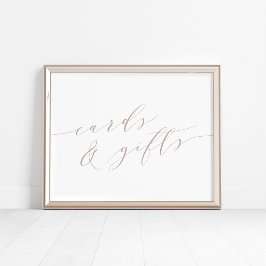 Poster Cartões de Caligrafia e Sinal de Presente rosa Tau