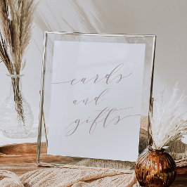 Poster Cartões de Caligrafia e Sinal de Presente rosa Tau