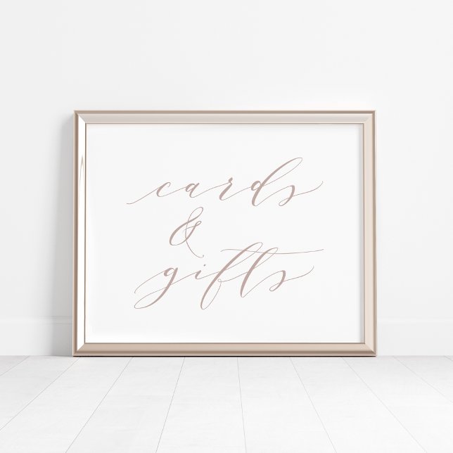 Poster Cartões de Caligrafia e Sinal de Presente rosa Tau (Criador carregado)