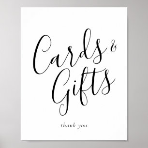 Poster Cartões de Caligrafia e Sinal de Presentes Elegant