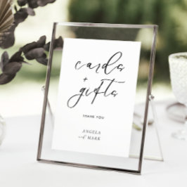Poster Cartões de Caligrafia Moderna e Sinal de Casamento