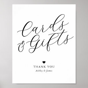 Poster Cartões de Caligrafia Simples e Elegantes e Presen