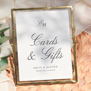 Poster Cartões de Casamento Boho Minimalista & Sinal de P