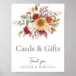 Poster Cartões de Casamento Brancos e Presentes de Queda 