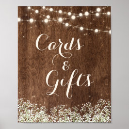 Poster Cartões de Casamento da Rústica Mão-de-Obra do Beb