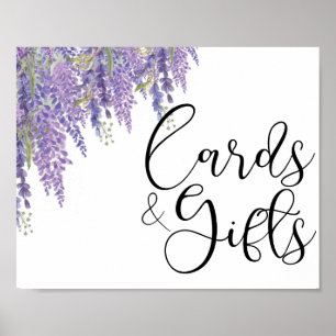 Poster Cartões de Casamento de Árvores de Wisteria e Pres
