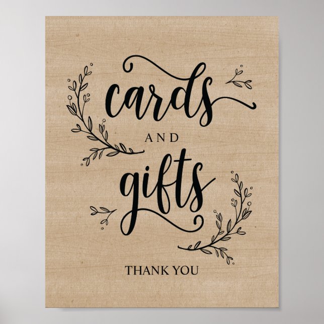 Poster Cartões de Casamento de Vinhas Russas e Sinal de P (Frente)