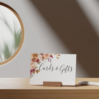 Poster Cartões de Casamento Floral de Autumn Watercolor