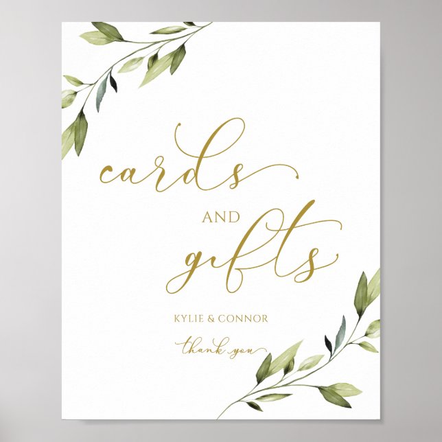 Poster Cartões de Casamento & Presentes Sinal Verde Folha (Frente)