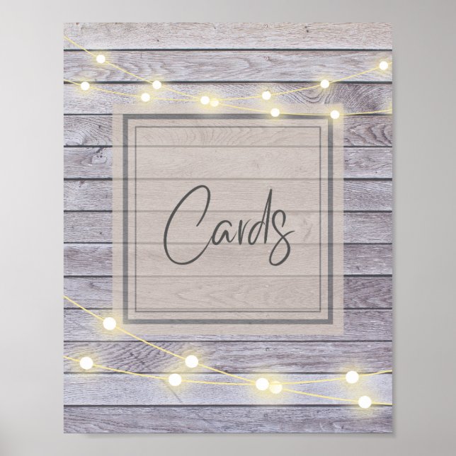 Poster Cartões de casamento rústico no campo ou sinal de  (Frente)