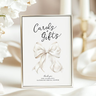 Poster Cartões de Casando e Sinal de Mesa de presentes