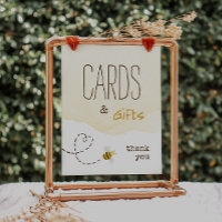 Cartões de Chá de fraldas de Abelhas Doce e Sinal