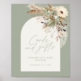 Poster Cartões de chá de fraldas de orçamento com present