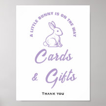 Cartões de Chá de fraldas de Páscoa coelhinha e si