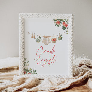 Poster Cartões de Chá de fraldas de queda da Apple e sina