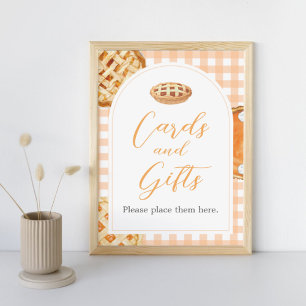 Poster Cartões de Chá de fraldas de tarte e sinal de pres