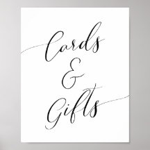 Cartões de Chá de fraldas para caligrafia e Sinal