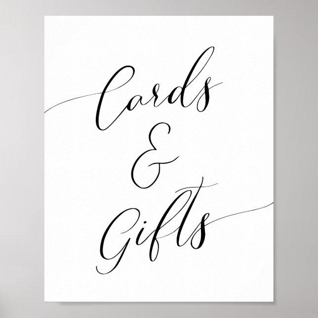 Poster Cartões de Chá de fraldas para caligrafia e Sinal  (Frente)