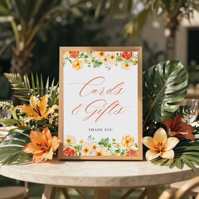 Poster Cartões de Chá de panela e Sinal de Presente Citru (Criador carregado)