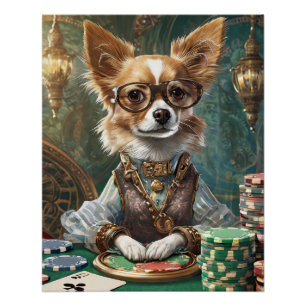 Póster Cartões de Contagem, Chefe de Poker Steampunk Chih