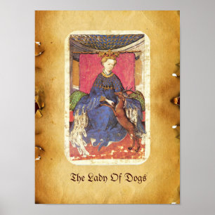 Poster Cartões de corte antigos de Tarots /German/rainha