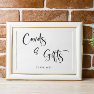 Poster Cartões de Escritura Minimalistas e Sinal de casam