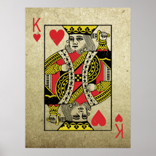 Poster Cartões de Estilo de Vintagem do Rei dos Corações