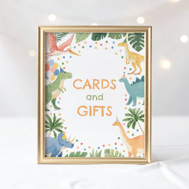 Poster Cartões de Festa de aniversário do Dinossauro e Si