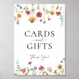 Poster Cartões de flor selvagem e Sinal de casamento de p