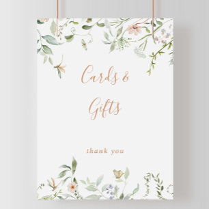 Poster Cartões de flores silvestres e símbolo de presente