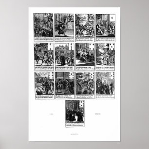 Póster Cartões de jogo que descrevem a destituição