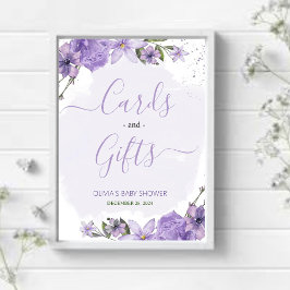 Poster Cartões de Lavanda Lilac e Sinal de presentes
