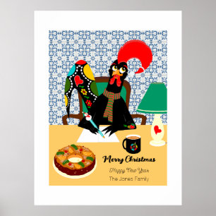 Poster Cartões de natal do Galo Português