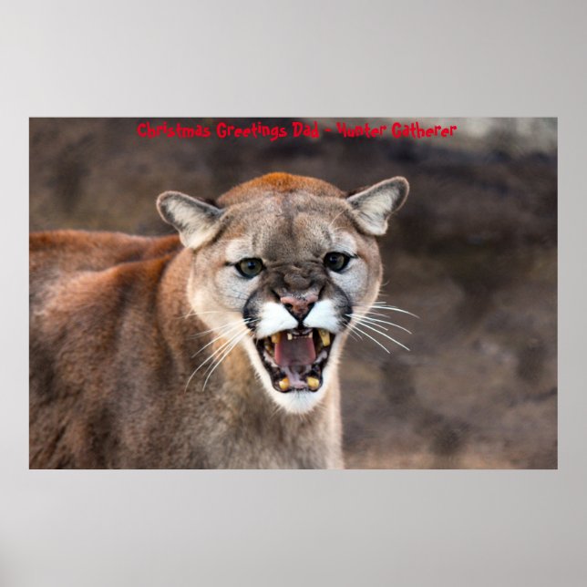 Poster Cartões de natal Pai Hunter Gatherer (Frente)