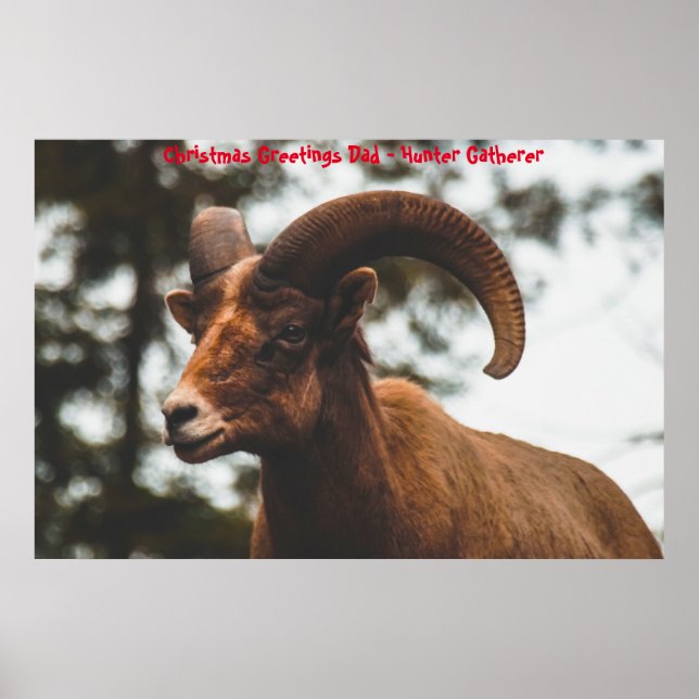 Poster Cartões de natal Pai Hunter Gatherer (Frente)